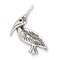Sterling Silver Antiqued Pelican Pendant Charm Jewelry 23mm x 17mm